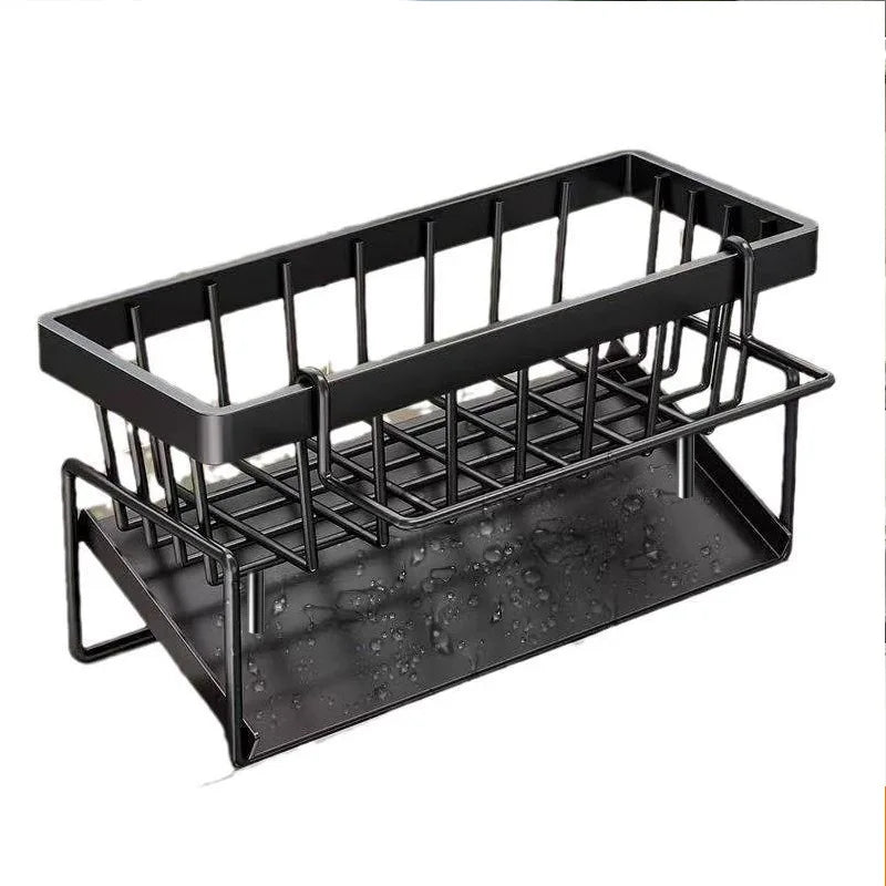 1Pc Kitchen Sink Drain & Storage Rack | Detergent Sponge Wipe Organizer | Compact Sink Cleaning Tool Holder