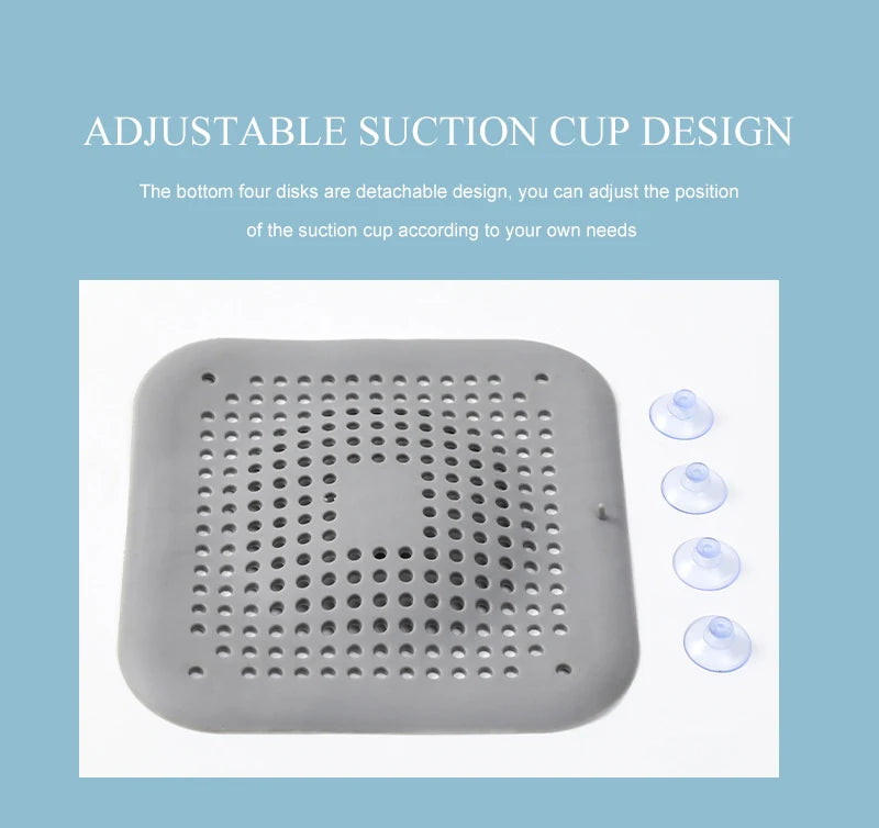 Sink Strainer Shower Drain Plug Hair Catcher Bathtub Shower Kitchen Sink Sewer Hair Filter Screen Silicone Bathroom Accessories
