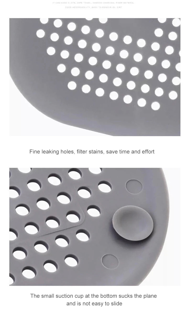 Sink Strainer Shower Drain Plug Hair Catcher Bathtub Shower Kitchen Sink Sewer Hair Filter Screen Silicone Bathroom Accessories